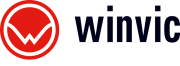 Winvic logo in black and red
